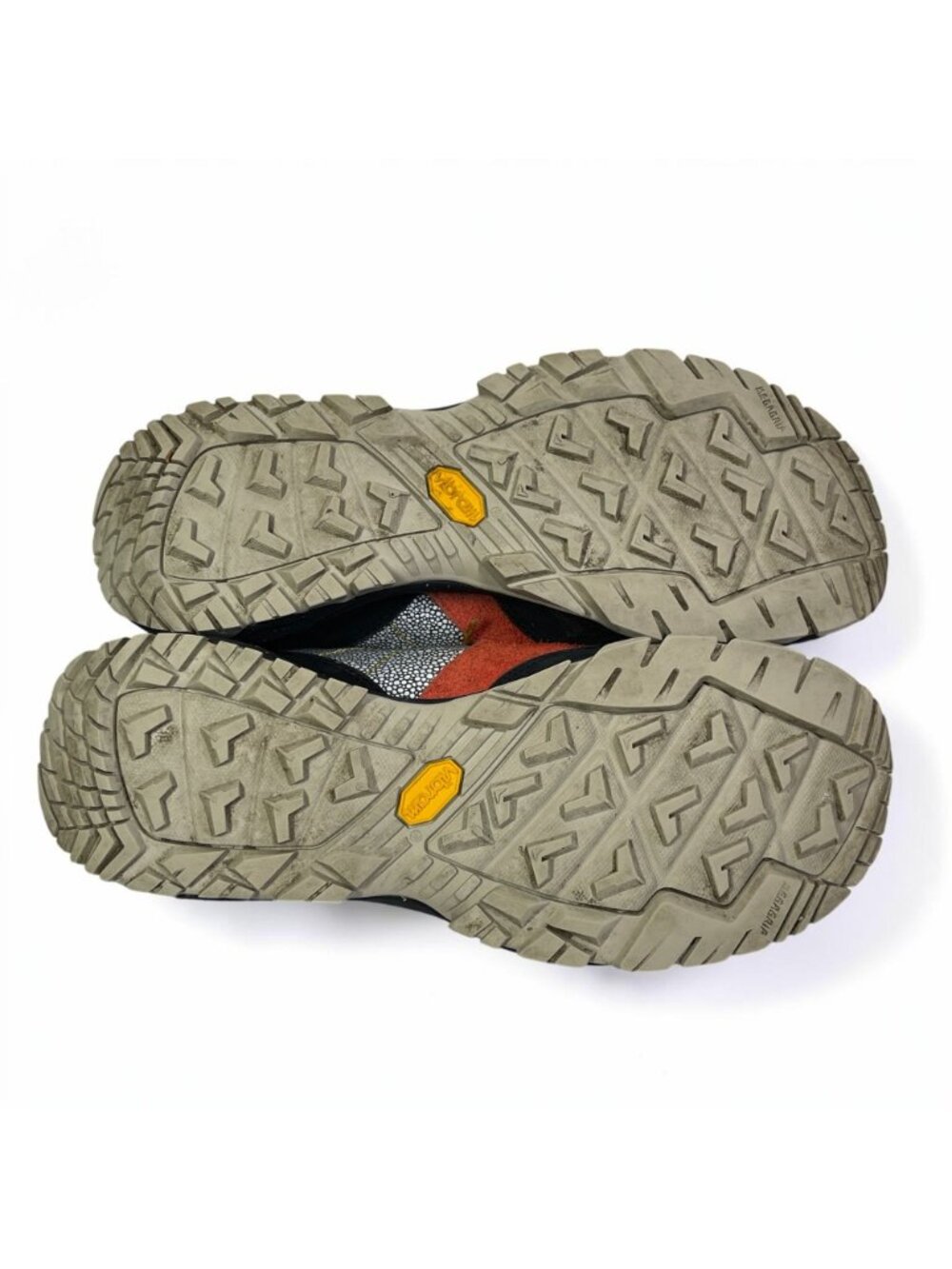 Merrell Mens Vibram Sole Trail Shoes Size 10 Orange/Grey Suede & Mesh Upper - Picture 6 of 8